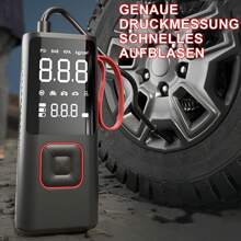 okwish okwish Kabelloser Reifenfüller, tragbarer Luftkompressor – 150 PSI-Luftpumpe mit automatischer Abschaltfunktion für Autoreifen, Schlauchboote, Motorräder, Bälle, kompakte Fahrradreifenpumpe mit LED-Licht, rot, groß