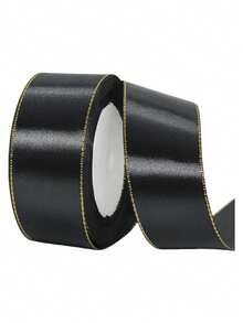 1pc 4cm Gold Ribbon, Ribbon, Colorful Ribbon, Ribbon For Wedding Cake Decoration, Chair Back, Gift Wrapping, DIY - Multicolor - View 7