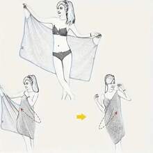 1 Backless Bathrobe - Wear-On Style, Outdoor, Quick-Drying And Absorbent Multifunctional Long Fabric, Adjustable Shoulder Strap Bath Skirt, Essential For Home Travel, Summer Back To School - Multicolor - View 13