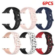6 Pacotes de Pulseiras Esportivas de Silicone Compatíveis com Band 38mm 40mm 41mm 42mm 44mm 45mm 49mm 46mm, Pulseira de Silicone Macio Compatível com Séries 10 9 Ultra 8 7 6 5 4 3 2 1 SE Mulheres Homens