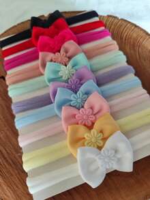 Kit 10 faixinha laço para bebe menina Tiara para bebê RN 0 a 2 Anos roupinhas bebê saída maternidade enxoval - Multicolorido - Visão 3