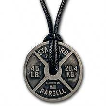 Men Chain NecklacesWorkout Necklace For Men Weight Plate Necklace Dumbbell Necklace For Savages And Rough Guys Awesome Gym Plate Necklace Great Present For A Sport Addict Adjustable Leather Cordfor Boys - 如圖 - 查看 1