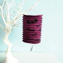 1pc Halloween Accordion Lantern, Haunted House Bar Decor, Random Style Pumpkin Lantern Hanging Ornament, Foldable Paper Lantern