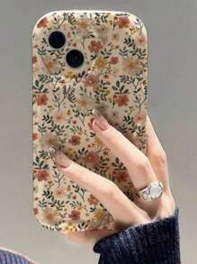 奶油纹理透明花卉全屏彩绘防摔手机壳适用于 P11、P12、XR、7/8、GES2、XS、P15、P16、P16 Pro Max、S25、S25+、S24、A04、A12、A13、A14、A23、A24、A32、A33、A51、A52、A53、A54、A72 防水防震防刮