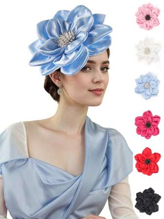 1pc Flower Silk Satin Brooches Exaggerated Large Big Lapel Pins Delicate Dainty Bud Brooch For Women Wedding Party Dance Elegant Dress Suit Clothes Accessories Jewelry Gifts