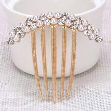 1 buc pieptene de păr elegant, minimalist, elegant, de înaltă calitate, pentru femei, accesoriu de păr cu pieptene lateral, agrafă de păr din aliaj cu 5 dinți, piepteni, pieptene de păr, accesorii Rave