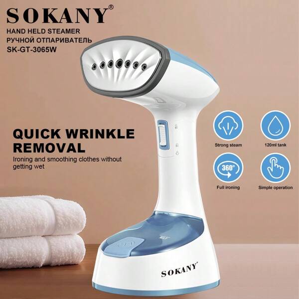 SOKANY SOKANY3065 Plancha multifuncional para el hogar, cepillo de vapor, plancha de mano, 1470w de alta potencia, calentamiento rápido, capacidad grande de 120ml. Plancha de 360 grados (plegable). Configuración de luz LED. Fácil de planchar en lugares pequeños como cuellos y botones. Adecuado para familias, un asistente del hogar diseñado para personas de negocios