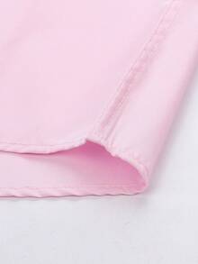 Rand paul Men's Casual Social Short Sleeve Plain Shirt With Pocket In Slightly Stretch Polyester - Baby Pink - View 7