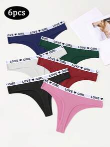 6 Stücke/Packung Damen bequeme minimalistische String Höschen