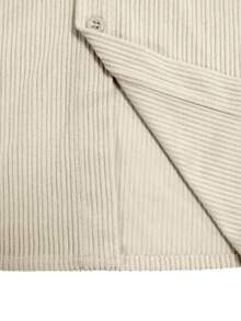 Camisa de manga larga con botones, de estilo vintage, con rayas de pana y unicolor, de comodidad casual y elegancia clásica, versátil para todo el año, otoño/invierno