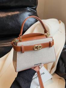 New Autumn/Winter High-End Niche Design Contrast Color Mini Metal Buckle Handbag, Shoulder Bag, Crossbody Bag