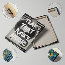1pc Play That Funky Music Wall Art Picture Retro Style Canvas Prints Paintings Music Poster Bar Cart Decor Decor For Bedroom, Living Room, Or Office Aesthetic Apartment Decor No Framed Or Framed - Multicolor - View 6