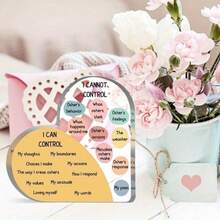 Things I Can Control Mental Health Decor, Acrylic Heart Gifts Mindfulness Decor For Therapy Office, School Counselor Sign Therapist Office Art Decorations For Therapist Office Living Room Bedroom - 1pc - 查看 4