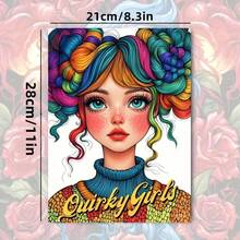 解锁世界的独特魅力！《怪异女孩》涂色书，倾注色彩，描绘出你的个性时尚风格。每本24页，21*28厘米，创意十足，适合万圣节、圣诞节和生日礼物。 - 填色本 - 查看 2
