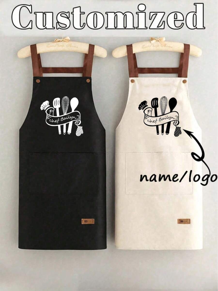 Personalisierte staubdichte Schürzen - Personalisierte nordische Ärmellose Küchen-Arbeitskleidung für Männer und Frauen, Privat angepasste Küchen-Kochschürzen zum Abwischen, Unisex ärmellose staubdichte Schürzen als Geschenke für Partys, Hochzeiten, Verlobungen, Familie, Weihnachten, Jahrestage