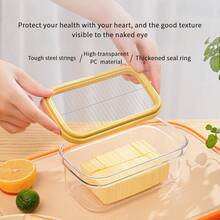 Cream Preserver & Cutter Reusable, Square Cheese Storage Box With Clip Closure, Keeping Fresh And Easy To Access