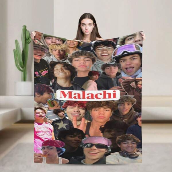 Actor Fuzzy Flannel Throw Blanket, Funny Malachi Soft Cozy Fleece Throw Blanket For Bed, Sofa Or Travel, Lovely Gifts, Bedroom Room Decoration, All Seasons