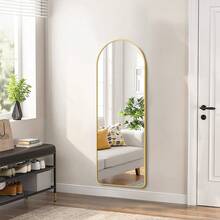 LIVINGANDHOME Living And Home Arch Full Length Wall Mirror - Gold - View 1