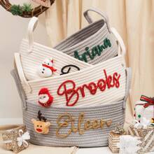 Cesto di immagazzinaggio intrecciato personalizzato su misura, fatto a mano, per giocattoli per bambini, cesto per il bucato, design carino per bambini, regalo per le feste, contenitore per la stanza del bambino, organizer per cosmetici e trucchi, multifunzionale, anti-muffa, decorativo, riutilizzabile, elegante, di alta qualità, colorato, moderno, personalizzato, unico, regalo ideale per lui, regalo ideale per lei