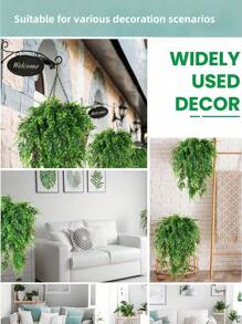 1 件人造藤蔓悬挂假植物，人造蕨类植物墙假常春藤绿花房间装饰适用于家庭花园、婚礼派对、活动室和户外装饰，人造装饰品，逼真植物 - 綠色 - 查看 13