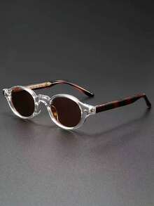 1pc Men's Round Frame Lightweight Decorative Glasses, Suitable For Casual And Formal Wear, Design, Unique Item, Must-Have For Accessory Collectors, High-Quality Lenses, Designer Edition - Multicolor - View 11