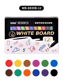 12/24 Color Professional Color Whiteboard Markers, Magnetic, Erasable Markers With Eraser Head And Pen Cap, Easy To Erase Without Leaving Traces, Colorful Odorless Markers, Suitable For Teachers, Home, Office And Student Supplies, Back To School