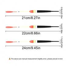 FTK 10pcs Set 0.0529 Oz/0.0705 Oz/0.0882 Oz Fishing Float Set, Mixed Size Carp Floats, Black And Yellow Colours - Multicolor - View 4