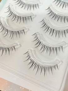 10 件/套自然柔软假睫毛，纤细仙女睫毛，适合日常化妆，适合初学者
