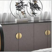 美式半月形橱柜抽屉把手橱柜旋钮铝制家具把手金色黑色半圆形哑光拉手