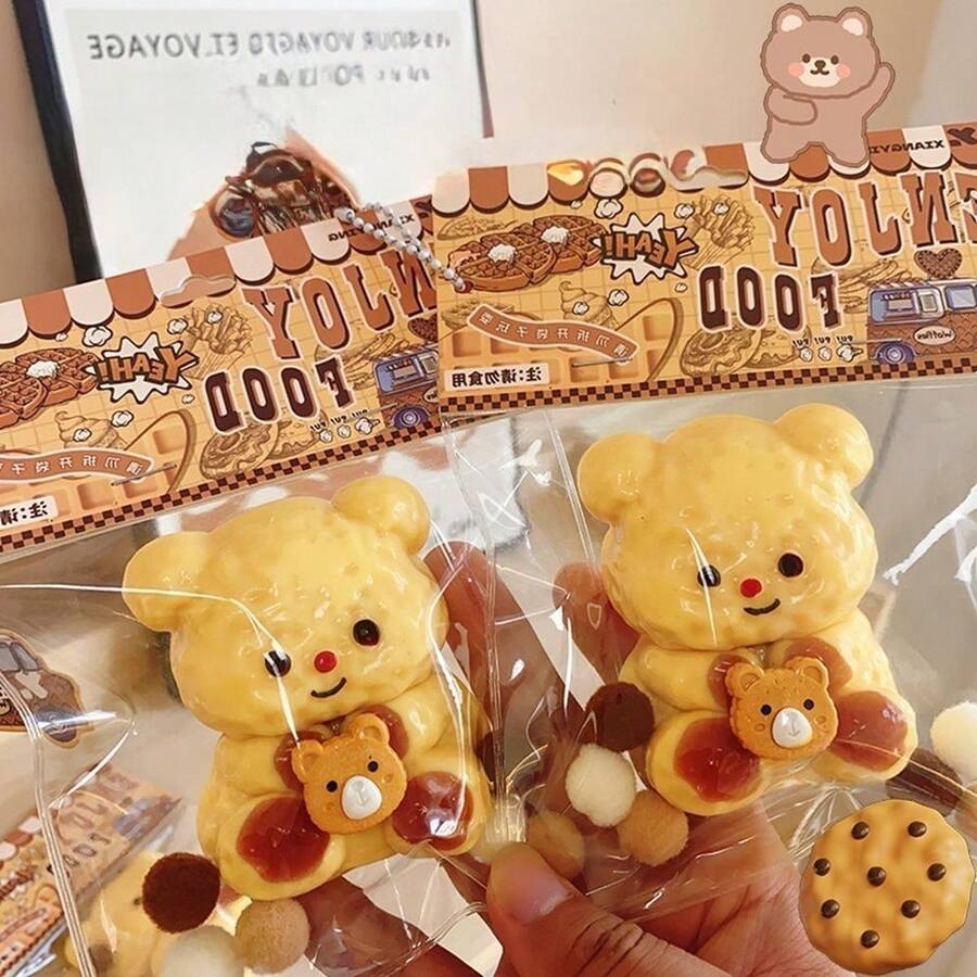 Cute Small Bear Squeeze Toy - Stress Relief Toy, A Stress Relief Artifact For Everyone (Yellow, 1 Piece)