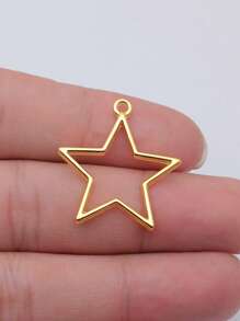 12pcs/Bag 30x27mm Big Hollow Star Pendant Charms DIY Jewelry Accessories For Necklace Bracelet Earrings Zipper Headwear Clothing Decoration