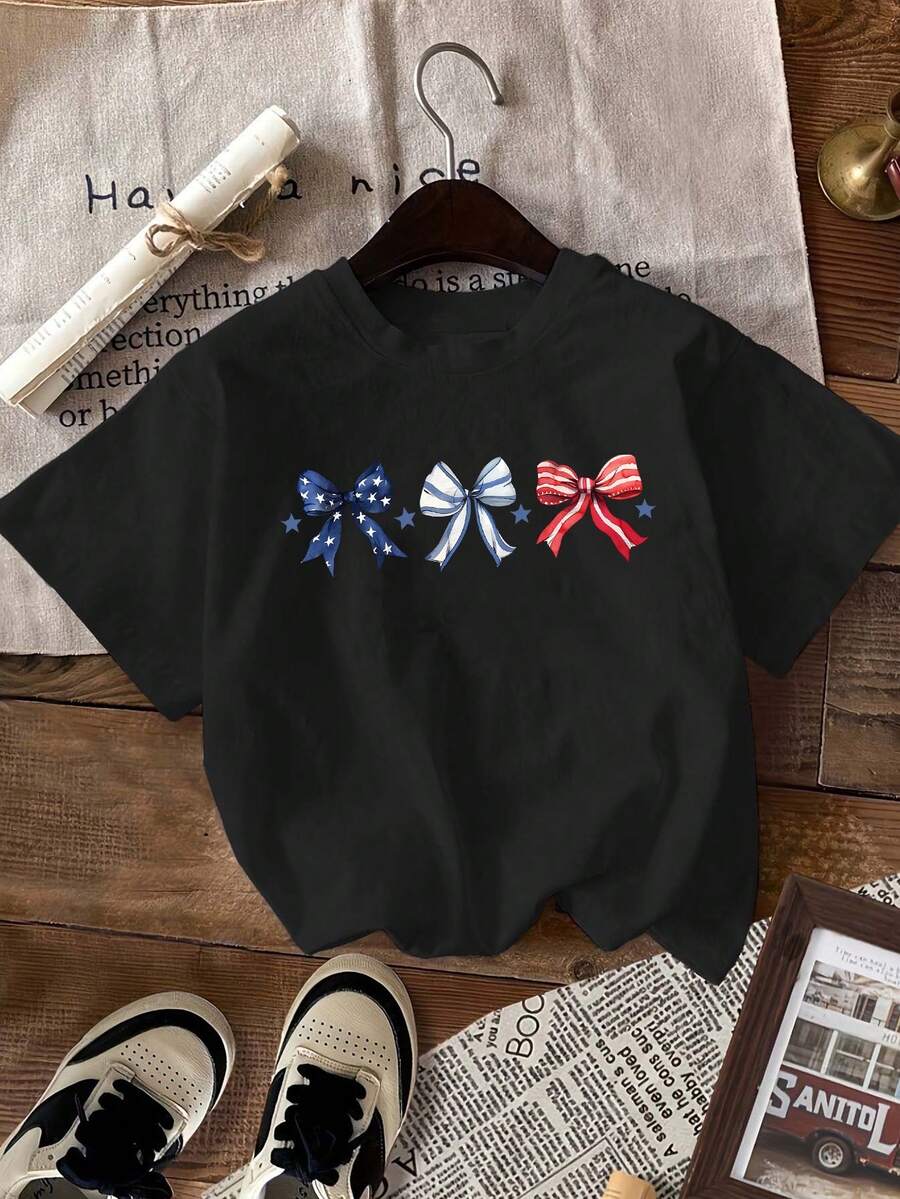 Vintage   Movie Characters Graphic Print Women's T-Shirt Short Sleeve Crew Neck Casual Tops For Summer And Spring Women - 黑色 - 查看 1