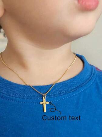 Customized Carved Gold Cross Necklace, Exquisite Gold Cross Necklace, Baptism Gift, Give Her A Cross For Girls, Cross For Boy And Girl Suitable For Daily Wear, School Supplies, Teacher Gifts, College Gifts, Colleague Gifts, Dormitory Supplies, Teacher Supplies, Boys And Girls, Teenagers, Middle School Students, Middle School Students, High School Students, College Students, Freshmen, Sophomores, And Lower Grade Students