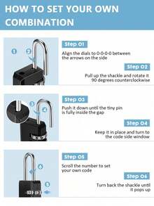 三位拨盘密码锁 - 高级金属挂锁，适用于行李箱、健身房储物柜和背包，安全旅行配件，设计紧凑，是存放学习必需品的理想选择，抽屉锁，是健身房储物柜、行李箱和背包的完美安全配件，便携耐用。 - 彩色 - 查看 4