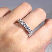1pc Fully Paved Cubic Zirconia Ring, Fashionable & Versatile Luxury Jewelry For Women