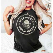 2026 Summer TopsOnly You Can Prevent Fescism Shirt, Trrmp Progressive Liberal Funny Political Gift Oversized Graphic Tees For Women,100% Cotton Womens Oversized Printed Graphic T-Shirts Women Casual Round Neck Short Sleeve Tee 1pcs Fashion Shirt, Halloween Gift, Xmas GiftLoose And Comfortableshirt - 圖案T卹004 - 查看 7