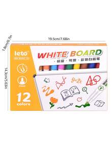 12/24 Color Professional Color Whiteboard Markers, Magnetic, Erasable Markers With Eraser Head And Pen Cap, Easy To Erase Without Leaving Traces, Colorful Odorless Markers, Suitable For Teachers, Home, Office And Student Supplies, Back To School