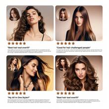 Conjunto de Ferramentas de Styling de Cabelo 5-em-1: Secador de Cabelo Iônico, Escova de Cabelo, Modelador de Volume, Sem Danos por Calor, Ferro de Enrolar Automático, Ferramentas de Styling Poderosas para Secagem e Modelagem Rápidas, Ótimo Presente para Feriados