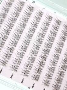 120 szt. naturalnych, bezklejowych, luźnych, syrenich sztucznych rzęs, przezroczysty trzonek, przyjazny dla początkujących, sztuczny norek, 3-częściowy, codzienny makijaż bez makijażu, segmentowane, pojedyncze kępki rzęs, kępki rzęs, pojedyncze rzęsy, sztuczne rzęsy