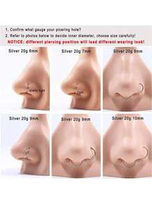 1PC Hinged Segment Nose Hoop Rings Septum Ring Women Surgical Steel Nose Rings Septum Clicker Ring Ear Cartilage Tragus Daith Hoop Earring Piercing Jewelry Hypoallergenic Nose Rings 20G 18G 16G 14G 316l Surgical Steel Septum Jewelry Hinged Segment Ring Body Piercing Nose Hoop Lip Rings Nose Helix Cartilage Rook Earrings Daily Wear Halloween Christmas New Year For Holiday Gift