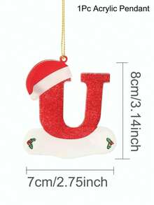 1pc Christmas Tree Decoration Letter Pendant 26 Letters Acrylic Pendant Xmas New Year Decor Ornament Home Holiday,Christmas Tree Ornaments For Ornament Personalized,Christmas
