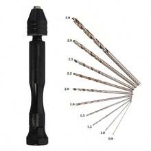 49 pezzi Mini Kit Trapano Manuale, Set Punte Trapano 0,2-3,4mm (Lega di Alluminio) - Strumenti per Gioielleria e Artigianato, Trapano a Mano per Foratura e Allargamento di Piccoli Fori per Riparazione Orologi, Gioielleria, Bricolage, Lavorazione del Legno, Modellismo, Strumenti per Foratura Manuale in Lega Industriale