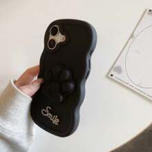 (带挂绳) 可爱猫爪和马卡龙手机壳 + 腕带，适用于 17 Pro Max/16 Pro Max/15 Pro Max/14 Pro Max/13 Pro Max/12 Pro Max/11 Pro Max/XS Max/7/8 Plus、OPPO、VIVO、Honor、Transsion 防水防震防摔防刮 - 黑色 - 查看 4