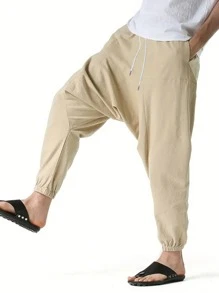 Men's Casual Loose Fit Hip Hop Style Sports Sweatshirt, Fashionable, Fall - Beige - View 5