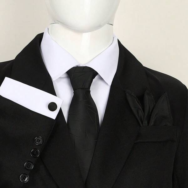 Set de 5 piezas de corbatas para hombre, corbata de 8cm, corbata en caja de regalo, gemelos, pinza de corbata, pañuelo de bolsillo