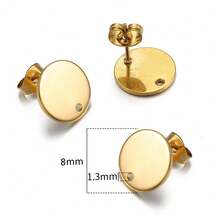 10 piezas de pendientes con forma de flor y corazón redondo de acero inoxidable con respaldos, adecuados para hacer joyas y accesorios de pendientes DIY - pendientes - Ver 14