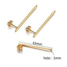 10 piezas de pendientes con forma de flor y corazón redondo de acero inoxidable con respaldos, adecuados para hacer joyas y accesorios de pendientes DIY - pendientes - Ver 28