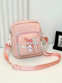 1个女孩卡通斜挎包，可爱儿童单肩包，便携
