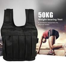 Exercise Weighted Vest Fitness Training Workout Sport 110lbs Weighted Adjustable - màu đen - Xem 2