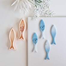1/2/3 pezzi/set di piccoli stampi in argilla polimerica a forma di pesce per orecchini e creazione di gioielli, design a pendente a forma di pesce, stampi in argilla morbida per la realizzazione di ciondoli e decorazioni per collane, sagome 3D stampate a forma di animali con bordi affilati in PLA per orecchini - Pescare - Visualizzare 10